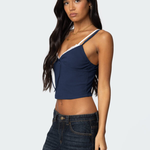 Colette Lace-Trim Rib Cami